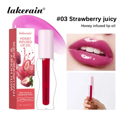Crystal Fruit Honey Essence Lip Oil Sexy Plump Lip Jelly Strawberry Tinted Lip Liquid Waterproof Moisturize Oil Lipgloss Makeup - Kimlud