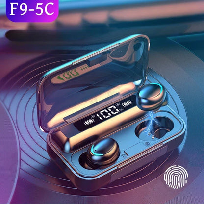 F9 Bluetooth Headphones 9D Stereo High Bass Sport Earphones Touch Control TWS Wireless Earbuds Waterproof Handsfree Headset