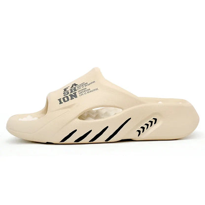 Comwarm New Men Massage Slippers Slides Indoor Outdoor Sandals Beach Casual Shoes Comfortable Sole Men's Slippers Big Size 38-47