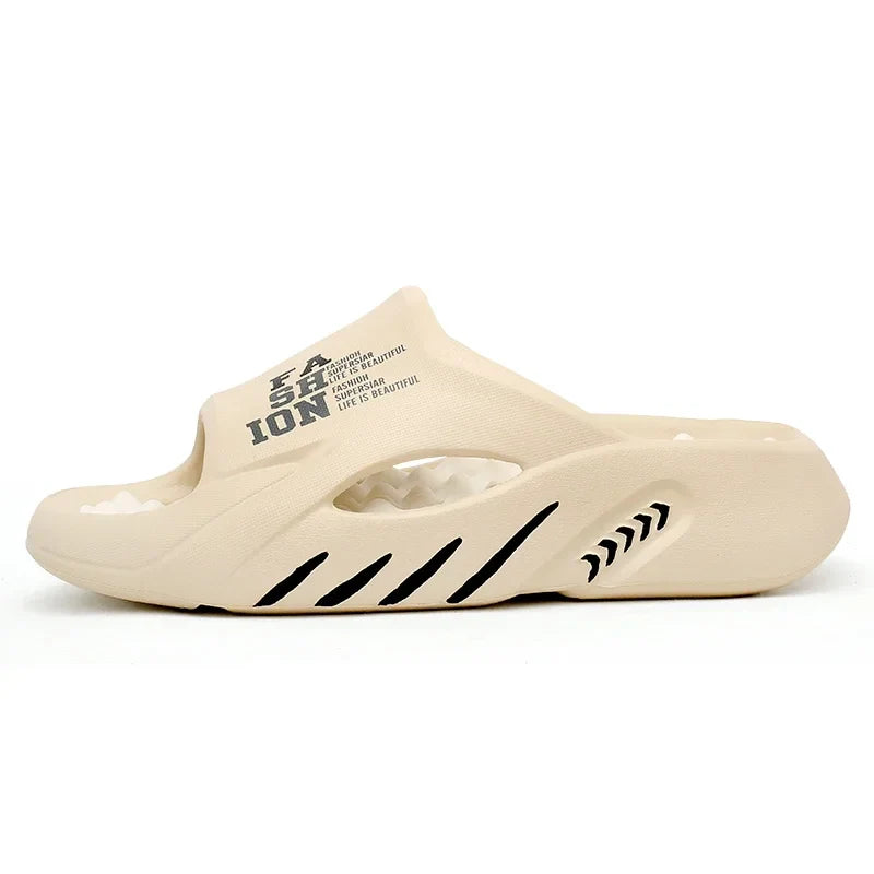 Comwarm New Men Massage Slippers Slides Indoor Outdoor Sandals Beach Casual Shoes Comfortable Sole Men's Slippers Big Size 38-47