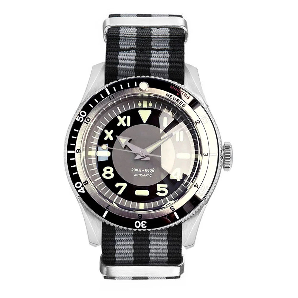Tandorio Vintage 20ATM Dive Swim Watches Domed Sapphire Black White NH35 PT5000 40mm Automatic Mechanical Men Watch Luminous New