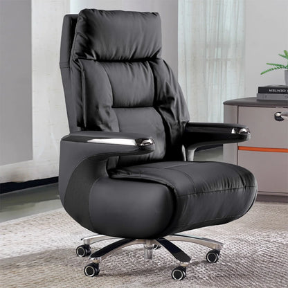 Contemporary Executive Recliner Chair Luxury Black Synthetic Leather Office Furniture Massage Feature for Boss Office Workers - Kimlud