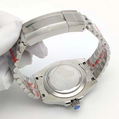 Men's New Elegant White GMT Watch, NH34 Movement, Sapphire Glass, Stainless Steel Waterproof Men's Mechanical Watch