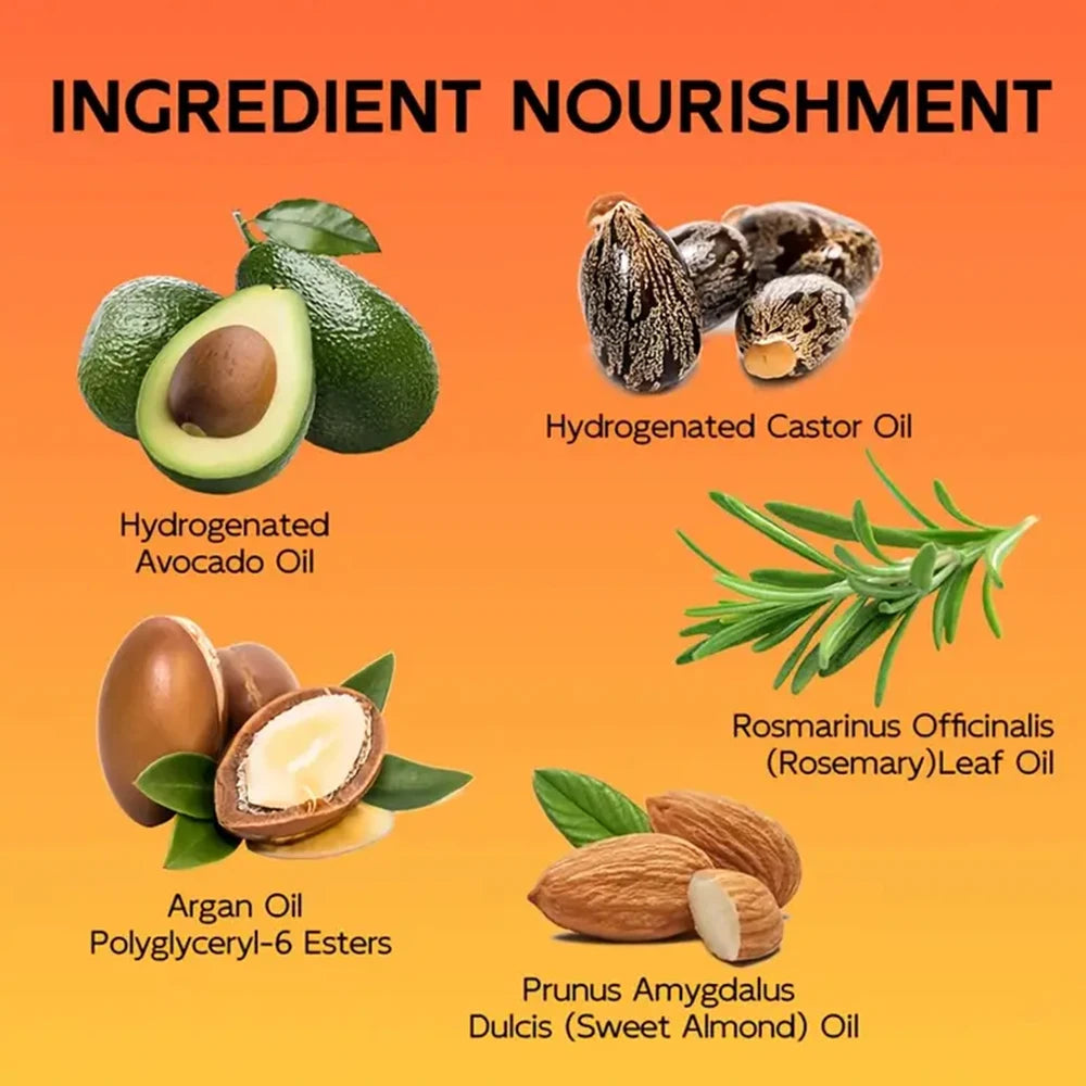 100ML Men's Castor Oil Curling Cream with Rosemary and Peppermint to Control Curling