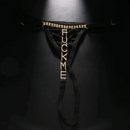 Stonefans Sexy Flower Crystal Thong Bikini Panties Jewelry for Women Stretch Rope Rhinestone Thong Back Panties Body Jewelry