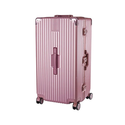 Oversized 28/50/70/80-inch Suitcase Aluminum Frame Suitcase on Wheels Large capacity Leather Luggage with Combination Lock