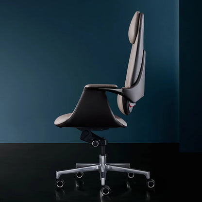 Wendy Italian Minimalist Chair Leather Boss Study Computer Office Comfortable Chair President Swivel Cowhide Chaisse Furniture - Kimlud