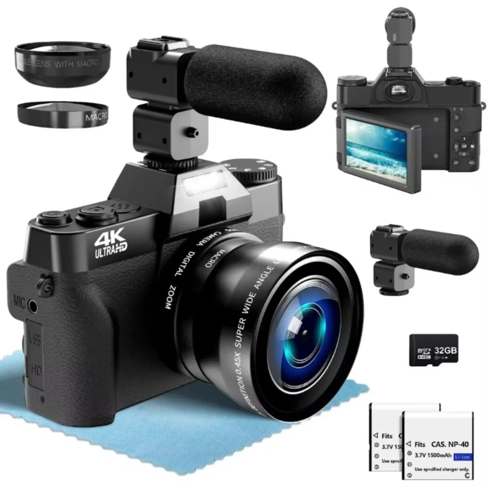 4K Digital Camera for Photography 16X Digital Zoom Vlog Camera for YouTube 75MP WiFi Autofocus Livestream Video Camera Camcorder - Kimlud