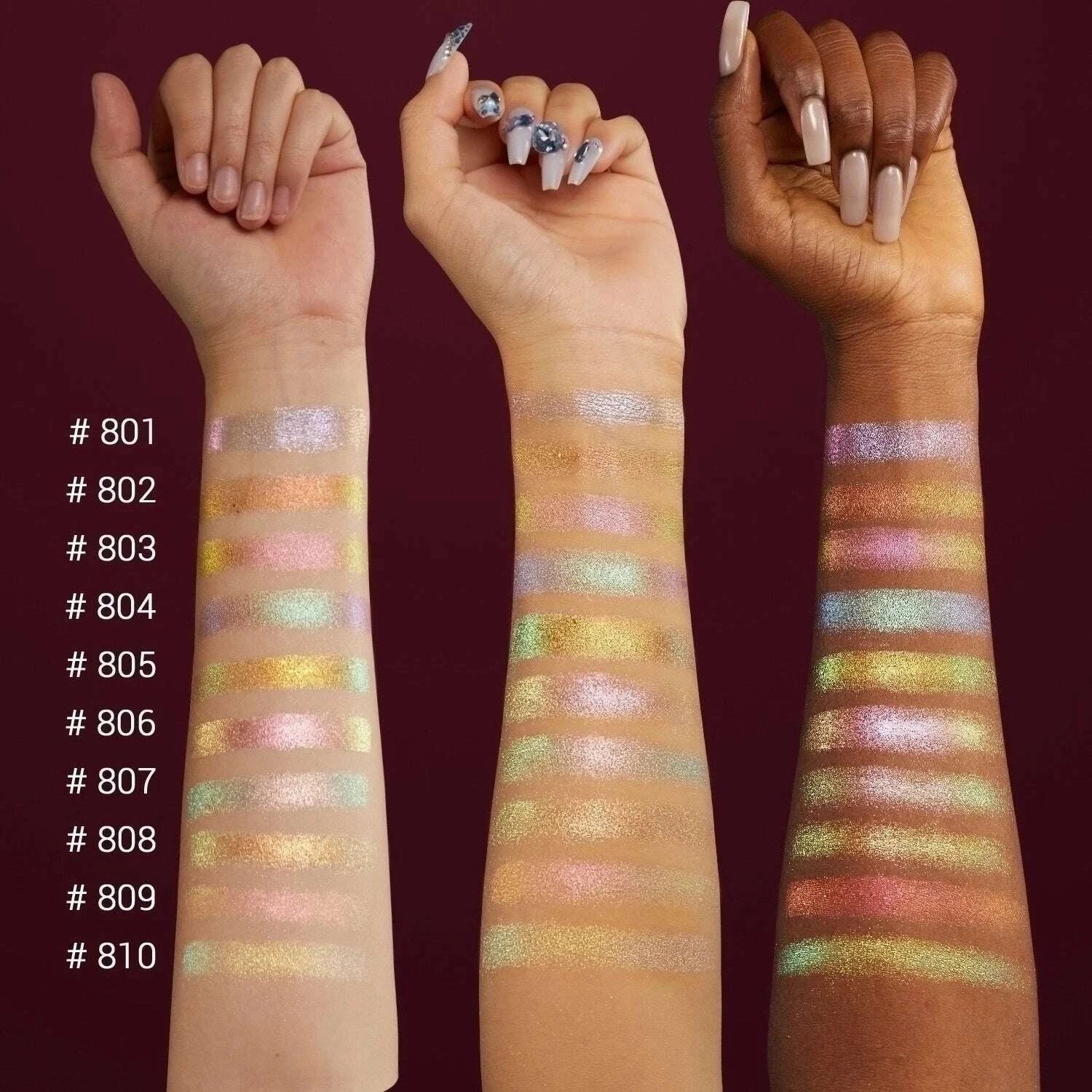 CHARMACY Optical Chameleon Shiny High Gloss Eyeshadow Palette Long Lasting Eye Glitter Pigment Professional Makeup For Women