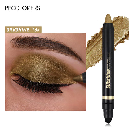 Metallic Glitter Eyeshadow Stick Matte Waterproof Shimmer Lying Silkworm Long Lasting High Gloss Pearlescent Eyeshadow Pen