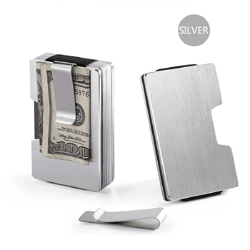 Minimalist Business Card Holder Wallet RFID Credit Visit Cardholder Money Clip Small Metal Wallets for Men Women Porte-cartes