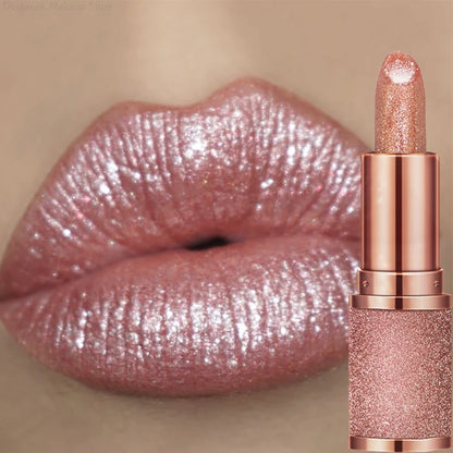 Diamond Temperature Color Changing Glitter Lipsticks Waterproof Longlasting Moisturizing Velvet Matte Lip Tint Sexy Lips...