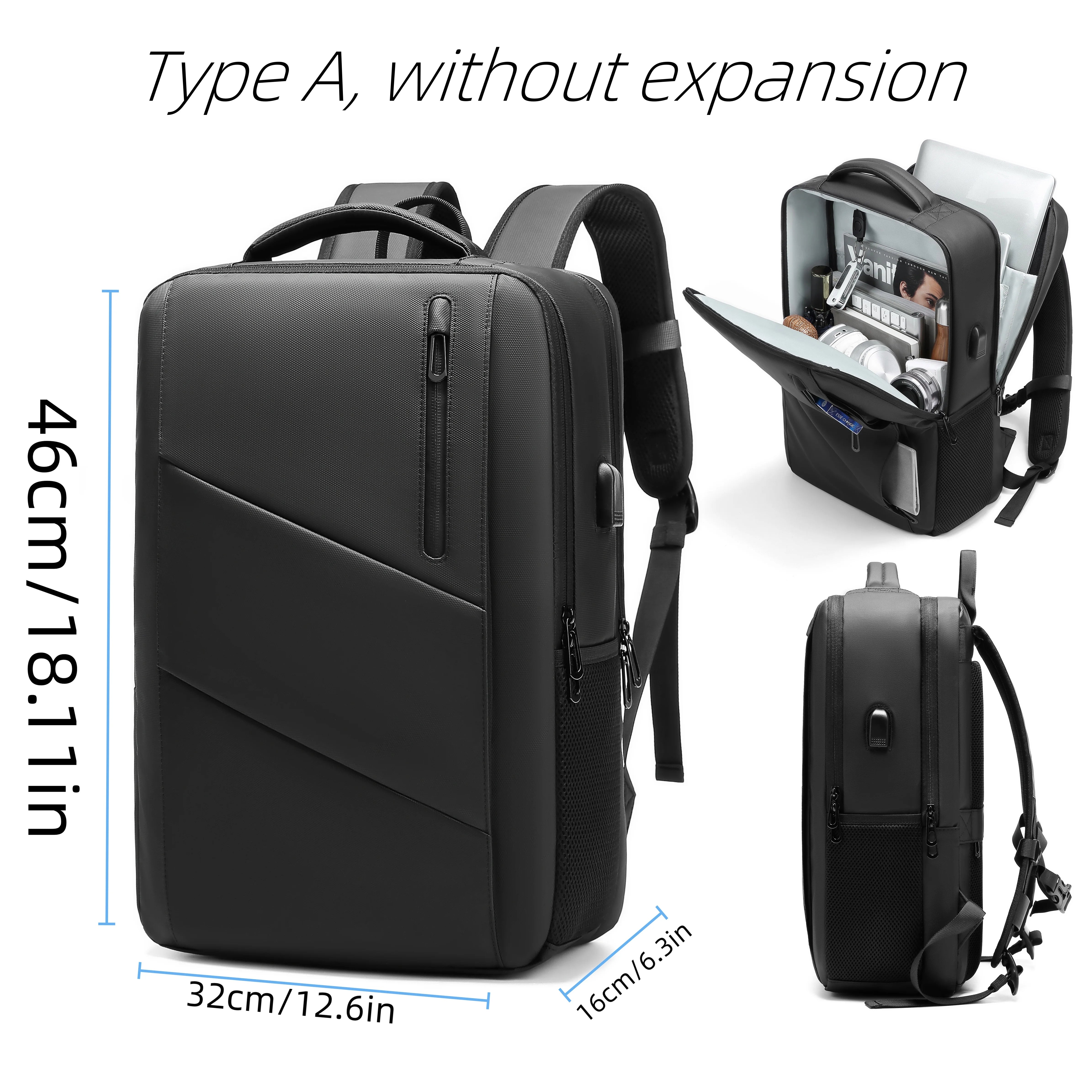 Mens Business Laptop Backpack Large Capacity Expandable Backpack Waterproof USB Travel backpacks men camping Mochaila
