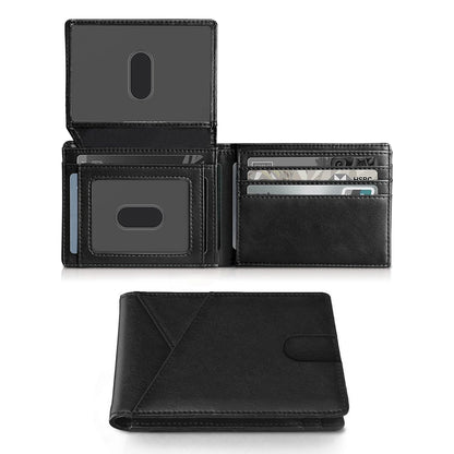 RFID Carbon Fiber Ultra-thin Trifold Wallet Simple Front Pocket Design Wallet Multi-function Portable 8 Card Slots Men's Wallet