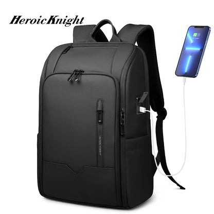 Heroic Knight Business Backpack Men Waterproof Large Capacity Work Trip Backpack Fashion Multifunctional Laptop Pack Fits 15.6"