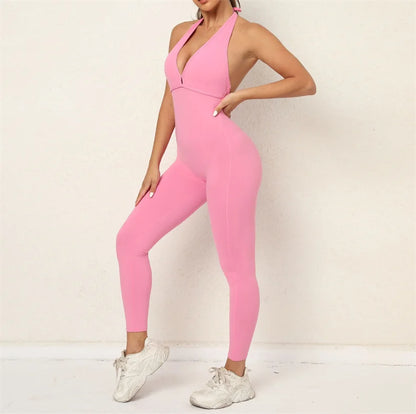 Fitness Jumpsuits Women Sports Bodysuit Scrunch Butt Romper Booty Leggings Push Up Yoga Pants Workout Clothing Gym Activewear