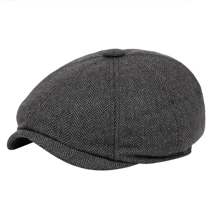 2025 New Classic Hat for Men Caps Vintage Retro Tweed Peaky Blinders Beret Hat Flat Peaked Cap Street Hats for Women Men