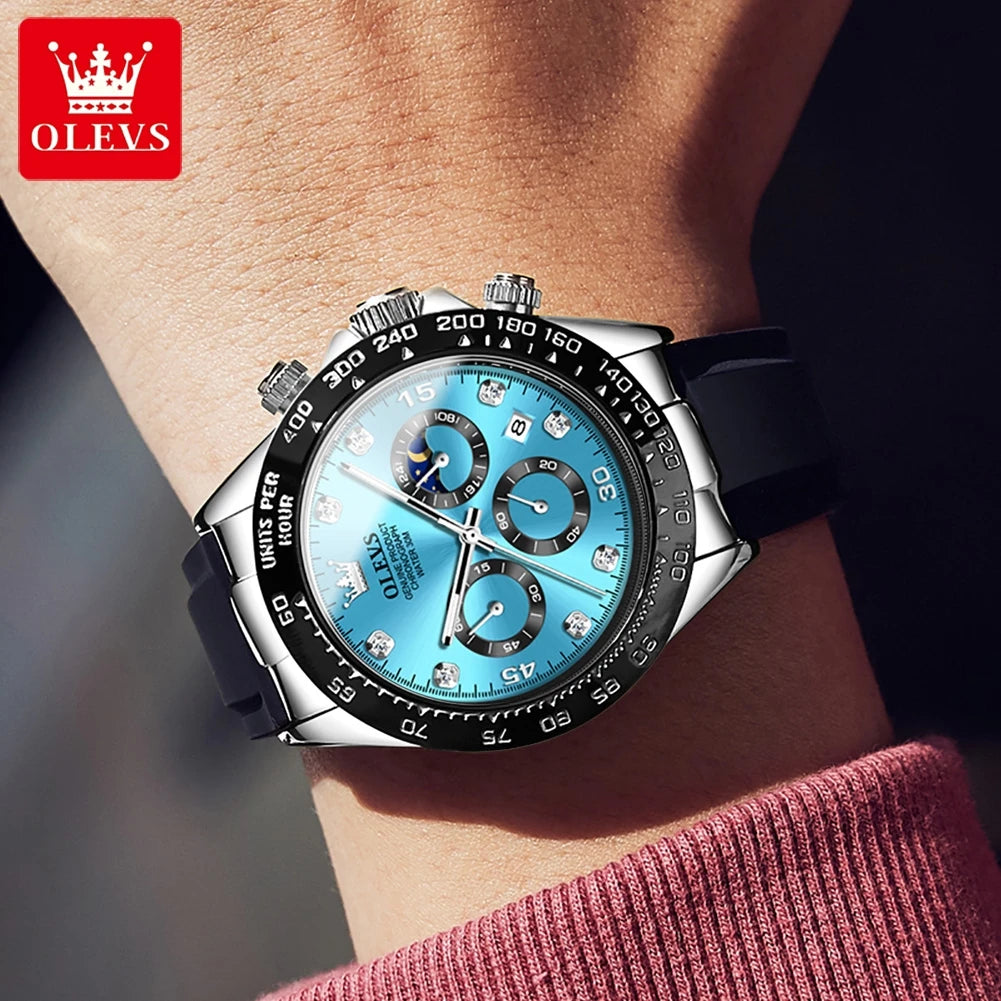 OLEVS 2875 Luxury Men Watch Quartz Man Watches Waterproof Luminous Top Brand Watch for Men Date Chronograph Sport Wristwatch