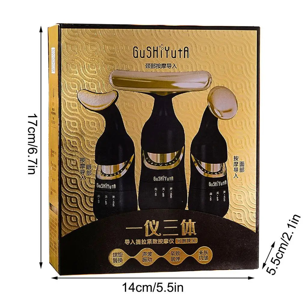 3 In 1 Facial Lifting Device Neck Facial Eye Massage Face Slimmer EMS Beauty Skin Tightening Wrinkle Anti Aging Face Massager