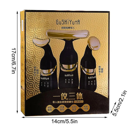 3 In 1 Facial Lifting Device Neck Facial Eye Massage Face Slimmer EMS Beauty Skin Tightening Wrinkle Anti Aging Face Massager