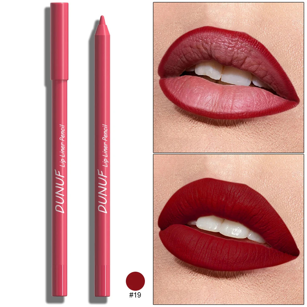 Sexy Red Matte Lipstick Pencil Nude Brown Lip Liner Pencil Contour Tint Makeup Waterproof Rose Pink Crayon Lipliner Pen...
