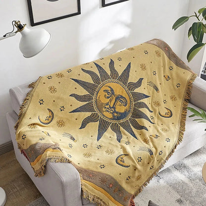 Bohemian Thicken Pure Cotton Thread Knitted Blanket With Tassel Blanket Ethnic Tribal Sofa Cover Carpet Bed Blanket Home...