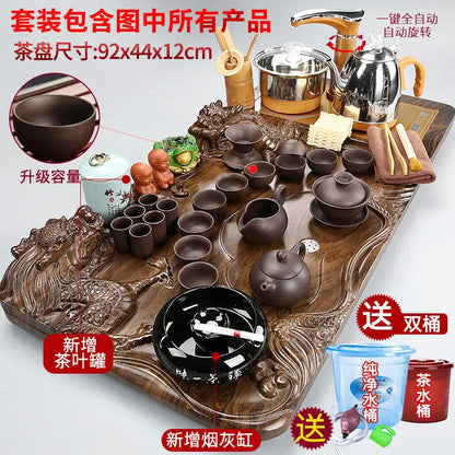 Luxury Rectangle Tea Tray Hospitality Ceremony Serving Accessories Drainage Tea Tray Chinese Kung Fu Bandejas Home...