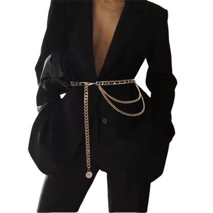 Fashion Metal Waist Chain Chain Strap Rope Adjustable Waist Belt Dress Shirt Decoration Waistband Women Waistband