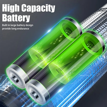 5000 MAH Powerful LED Flashlight Rechargeable Lamp Side Light Waterproof Tactical Lantern Handheld Torch Outdoor Camping Hiking