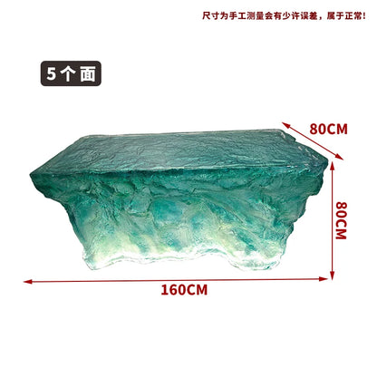 Modern light luxury home villa bar luminous island table custom transparent resin crystal bar glacier art tea table