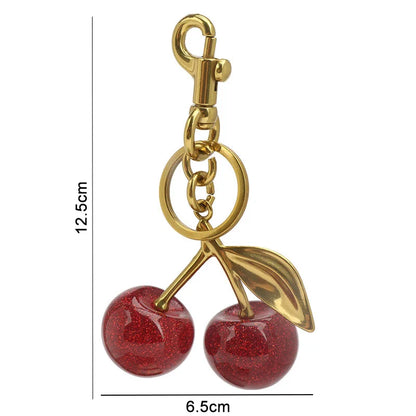 Cherry Charm Handbag Pendant Keychain for Women's Exquisite Internet-famous Crystal Cherry Bag Accessories High-Grade Pendant - Kimlud