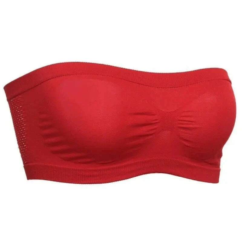 Women Sexy Lingerie Lace Seamless Tube Top Breathable Strapless Bandeau Bra Underwear Without Pad Sleep Underwear Sports Bra