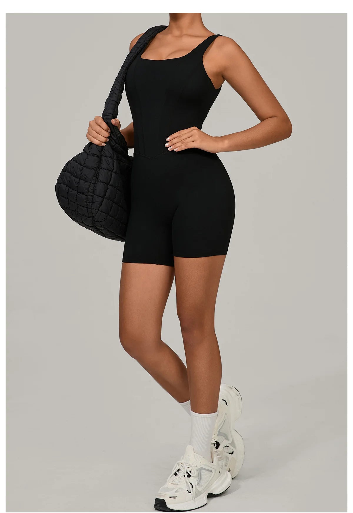 Women's Sports Suit Adjustable Shoulder Strap Jumpsuit One Piece Halter Sleeveless Bodysuit Short Jumpsuits Push Up Sportswear