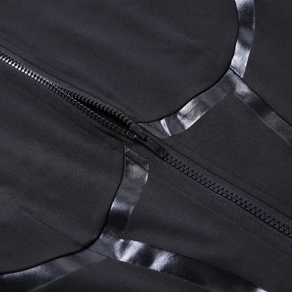 OMSJ Sporty Body Shaping Full Sleeve One Piece Out Going Fashion Jumpsuits Panelled Round Collar Zip Slim Women's Casual Rompers