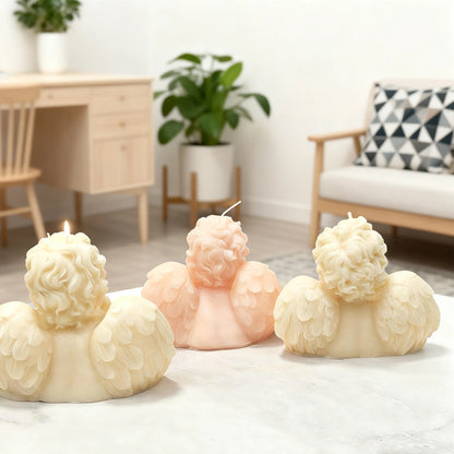 1Pc Nordic Style Cupid Angel Soy Wax Candle - Smokeless Essential Oil Aromatherapy Candle for Home Decor & Photo Props