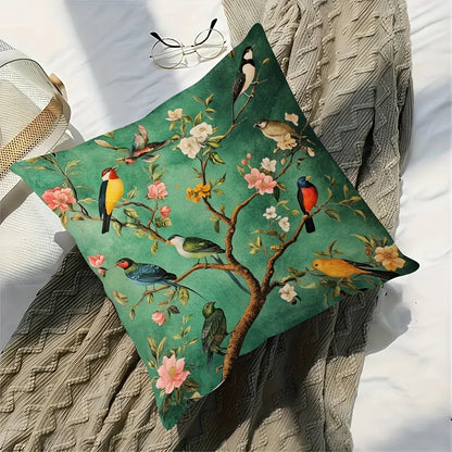 Exotic Bird Style Pillow Cover | 18X18 Inches | Hand Washable | Decorative Pillows for Sofa, Living Room, Bedroom, And...