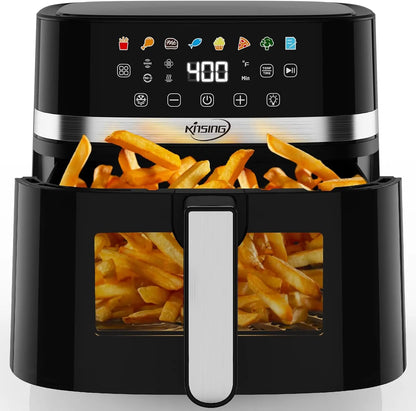 6.5 QT Air Fryer with Visible Window, LED Display, 400℉ Temp Control, Shake Reminder & Pre-heat Indicator