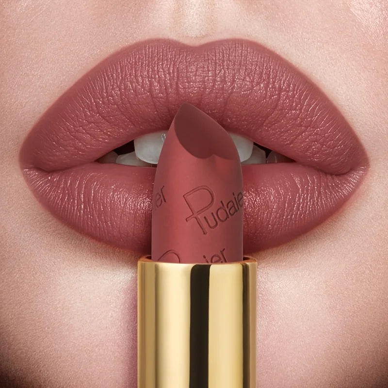 Matte velvet mist lipstick, waterproof and sweat-proof with easy color application, portable lip gloss perfect makeup look