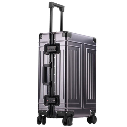 100% Aluminum-magnesium alloy Travel Suitcase Rolling Luggage 20/24/26 /28 inch Trolley Luggage Carry-On Cabin Suitcase
