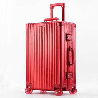 All Aluminum-magnesium Suitcase Travel Rolling Luggage Alloy Trolley Case Bag with Spinner Silent Wheel TSA Lock Carry-On Cabins