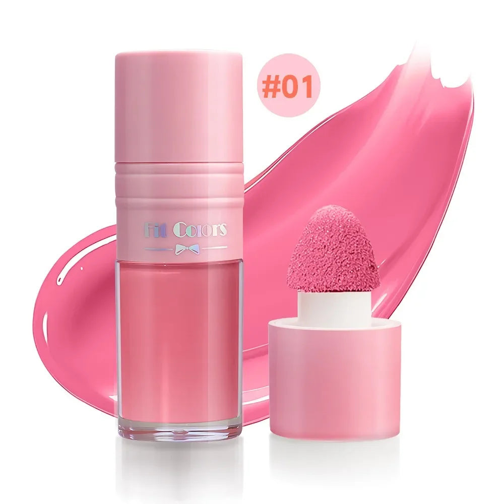 14 Colors Matte Liquid Blush Contour Highlighter Waterproof Long Lasting Sponge Brush Head High Pigment Blusher Brighten Bronzer