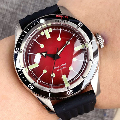 Tandorio Vintage 20ATM Dive Swim Watches Domed Sapphire Black White NH35 PT5000 40mm Automatic Mechanical Men Watch Luminous New