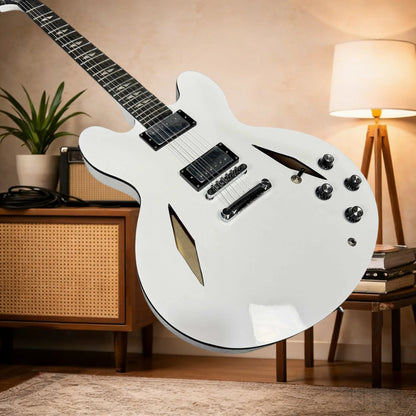 White DG-335 6-String RoseWood Fingerboard Maple Body Unisex Electric Guitar Free Shipping | Kimlud Professional Luxury Table