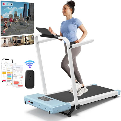 Hot Walking Pad Treadmill with 9% Incline Under-Desk for Home/Office 37.4inch Belt LCD Display Portable Foldable Safety Armrest - Kimlud