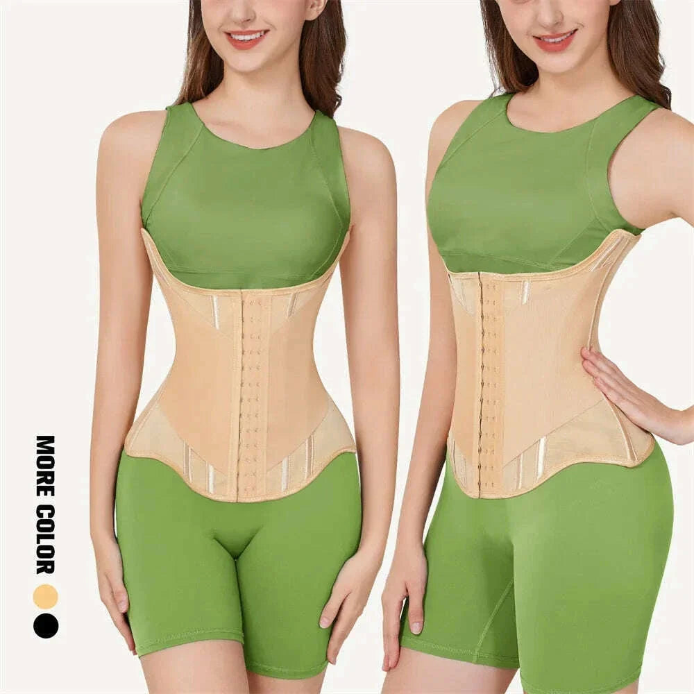 MiiOW U-shaped Waist Trainer Corset Women Shapers Breast Lifted Waist Trainer Steel Bone Slimming Breathable Women's Shapewear