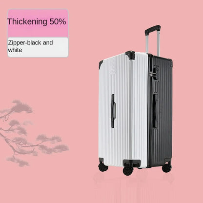 Oversized 28/50/70/80-inch Suitcase Aluminum Frame Suitcase on Wheels Large capacity Leather Luggage with Combination Lock