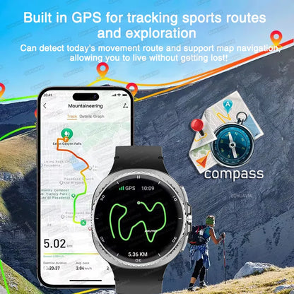 Watch 8 Ultra Classic GPS SmartWatch Compass NFC Men AMOLED Call Chat GPT Watches 3ATM Waterproof Sports Fitness Ms. Smartwatch