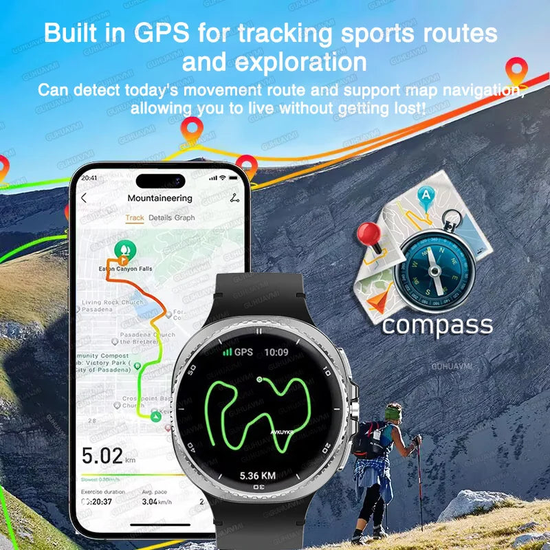 Watch 8 Ultra Classic GPS SmartWatch Compass NFC Men AMOLED Call Chat GPT Watches 3ATM Waterproof Sports Fitness Ms. Smartwatch