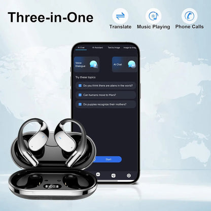 3-in-1 AI Translator Earbuds Real-Time Translation Device 144 Language Smart Voice Translator HiFi Sound Fit for Android and iOS