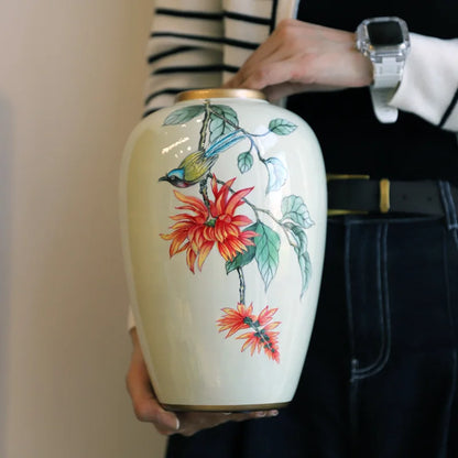 New Chinese-style ceramic vase, high-end painted vase, living room home decoration art piece - Kimlud